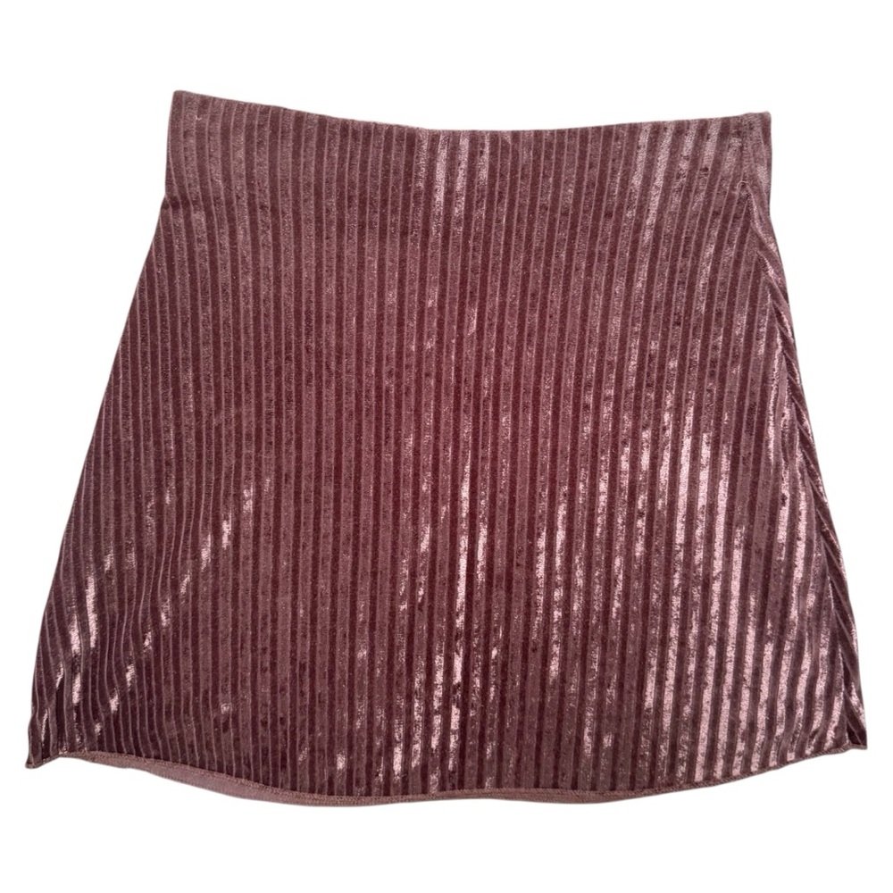 Vintage Y2K 90s Jumping Joy Brown Velvet Ribbed Mini Skirt M Grunge Softcore